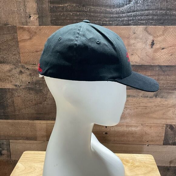 No Fear Hat Skull Flag Flex Ball Cap Black Red Stitching Small/Medium - Picture 15 of 16
